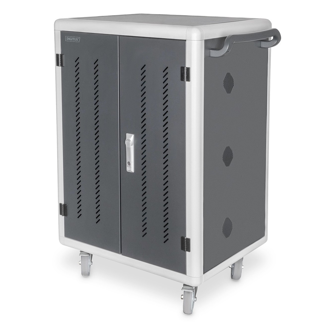 Digitus Mobile Charging Cabinet for 30 Notebooks/Tablets Up to 15.6" - Black, USB-A, UVC Disinfection, Floor-Standing