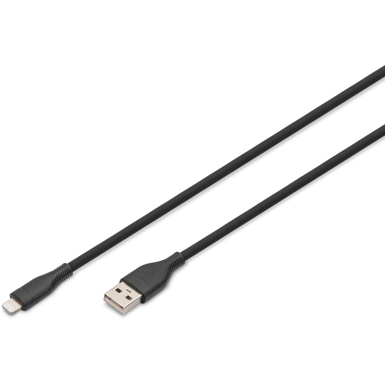 DIGITUS USB 2.0 USB-A to Lightning Cable Silicone 1m MFI Black — Buy in Cyprus with Fast Delivery