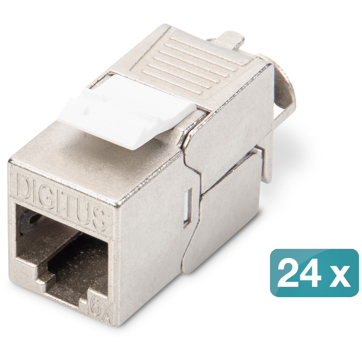 Digitus Keystone CAT6A RJ45 Jack - AWG 22-26 - 360° Tool-Free Mounting - Silver - 24-Pack — Buy in Cyprus with Fast Delivery