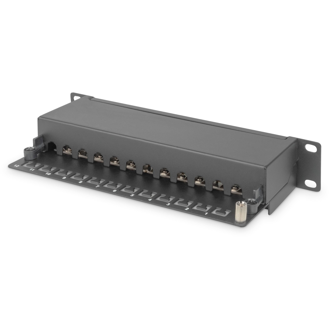 DIGITUS Patch Panel 1U 12-Port Cat6 Class E Shielded - Black — Buy in Cyprus with Fast Delivery