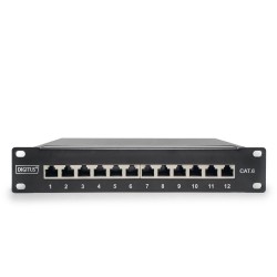 Buy DIGITUS Patch Panel 1U 12-Port Cat6 Class E Shielded - Black in Cyprus, Nicosia, Limassol, Larnaka, Pafos