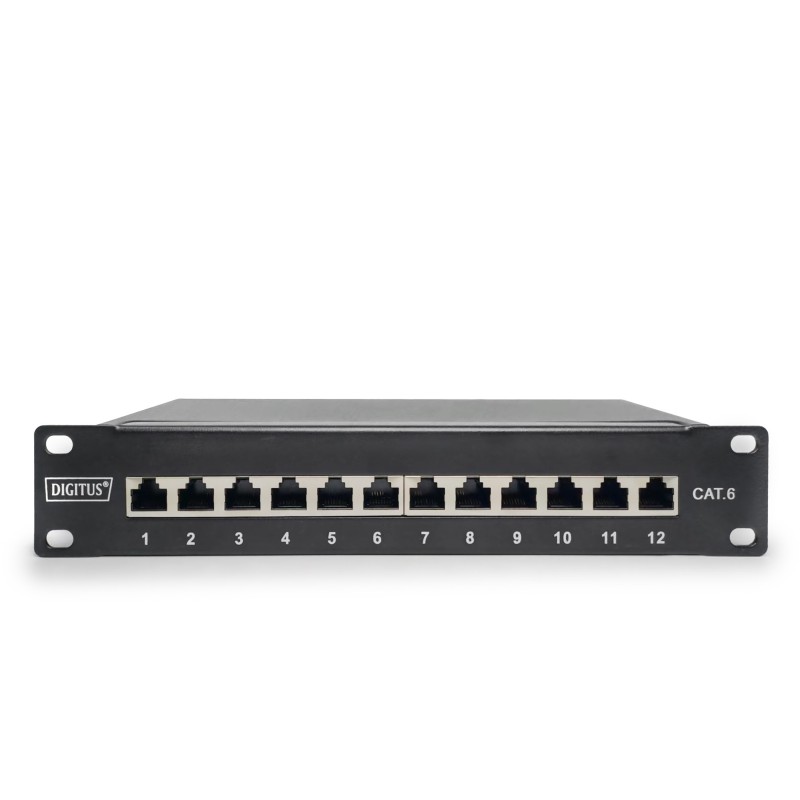 Buy DIGITUS Patch Panel 1U 12-Port Cat6 Class E Shielded - Black in Cyprus, Nicosia, Limassol, Larnaka, Pafos