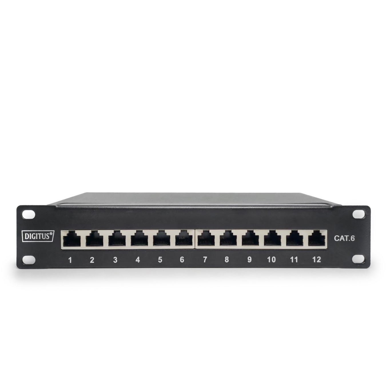DIGITUS Patch Panel 1U 12-Port Cat6 Class E Shielded - Black — Buy in Cyprus with Fast Delivery