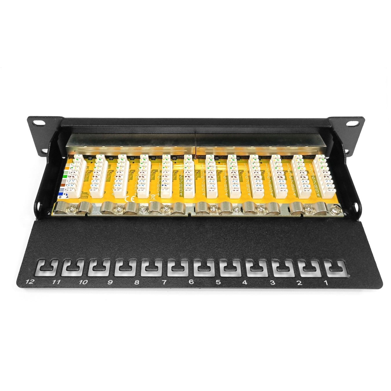 DIGITUS Patch Panel 1U 12-Port Cat6 Class E Shielded - Black — Buy in Cyprus with Fast Delivery