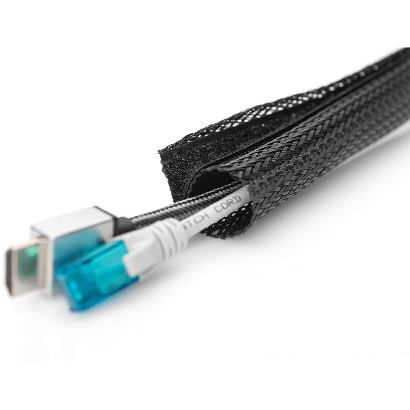 Cable Sleeve - 2m Black - Polyester with Hook-and-Loop Fastener — Buy in Cyprus with Fast Delivery