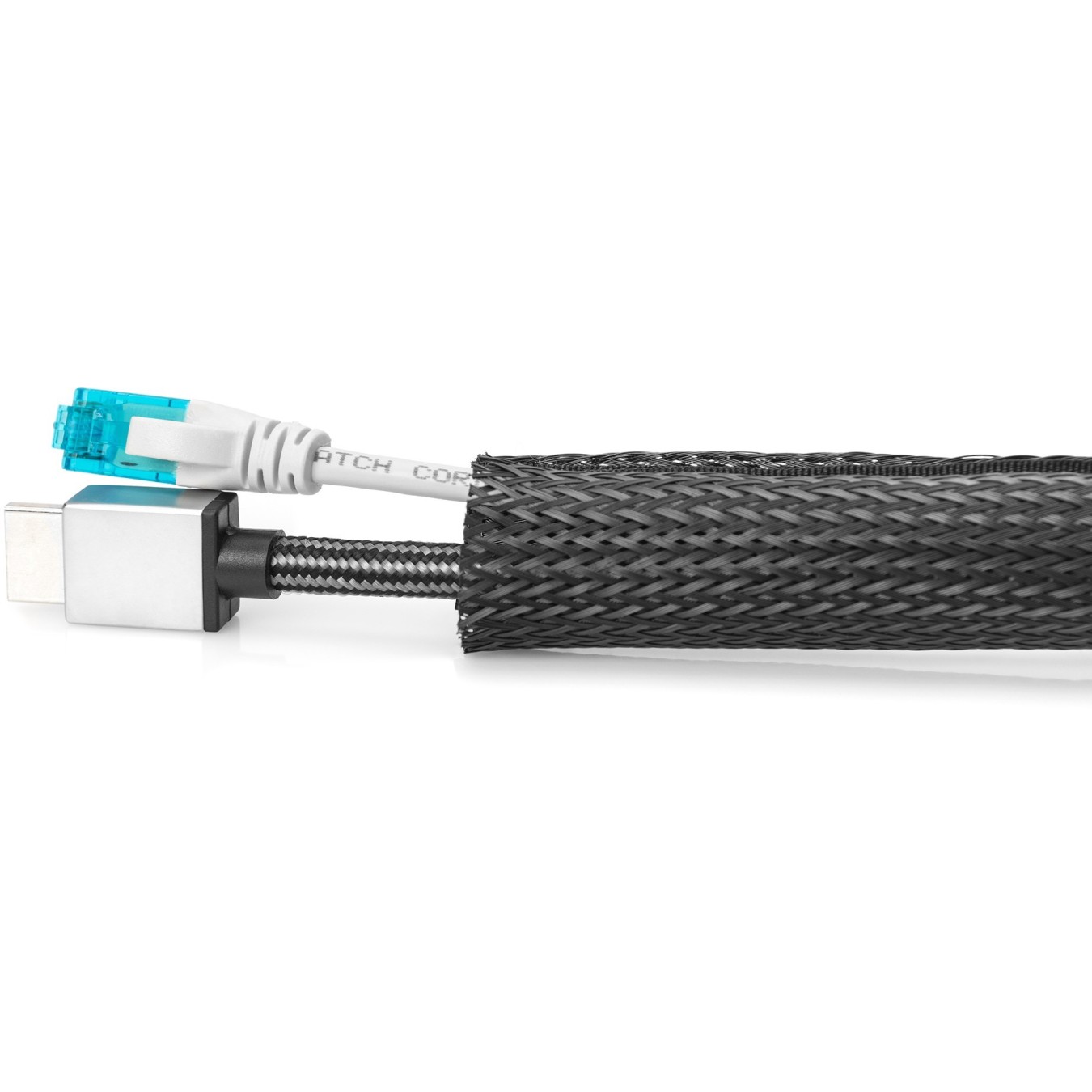 Cable Sleeve - 2m Black - Polyester with Hook-and-Loop Fastener — Buy in Cyprus with Fast Delivery
