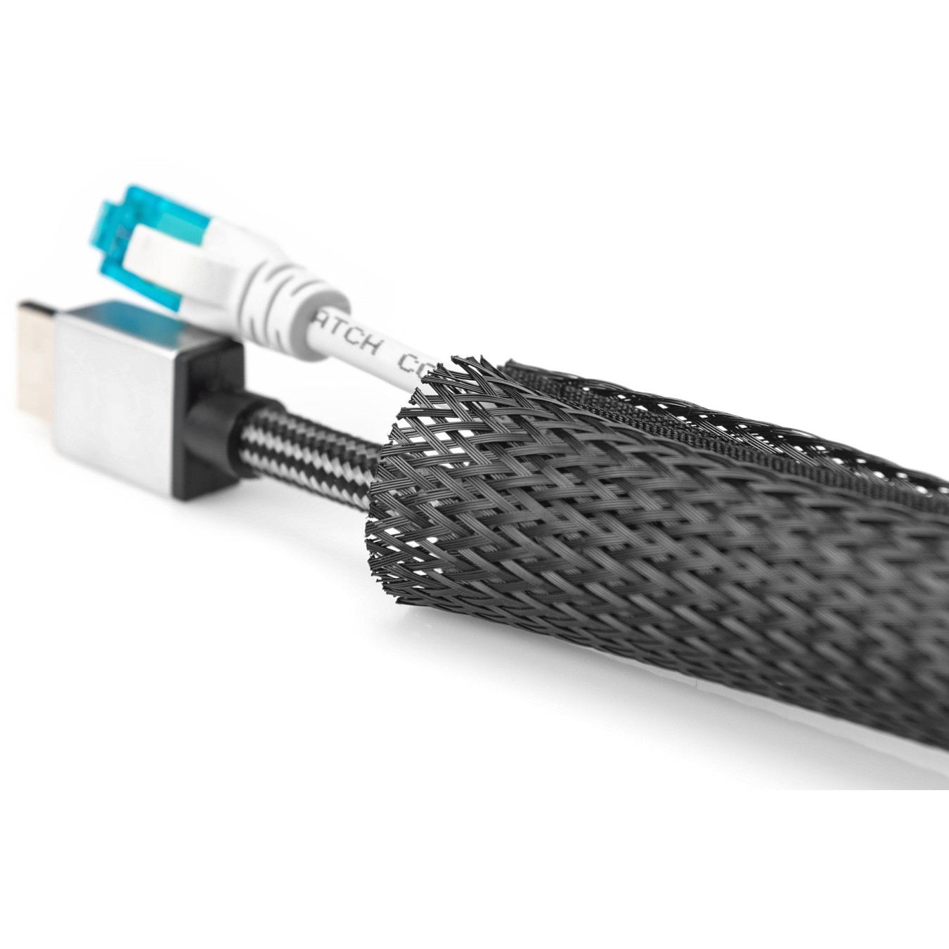 Cable Sleeve - 2m Black - Polyester with Hook-and-Loop Fastener — Buy in Cyprus with Fast Delivery