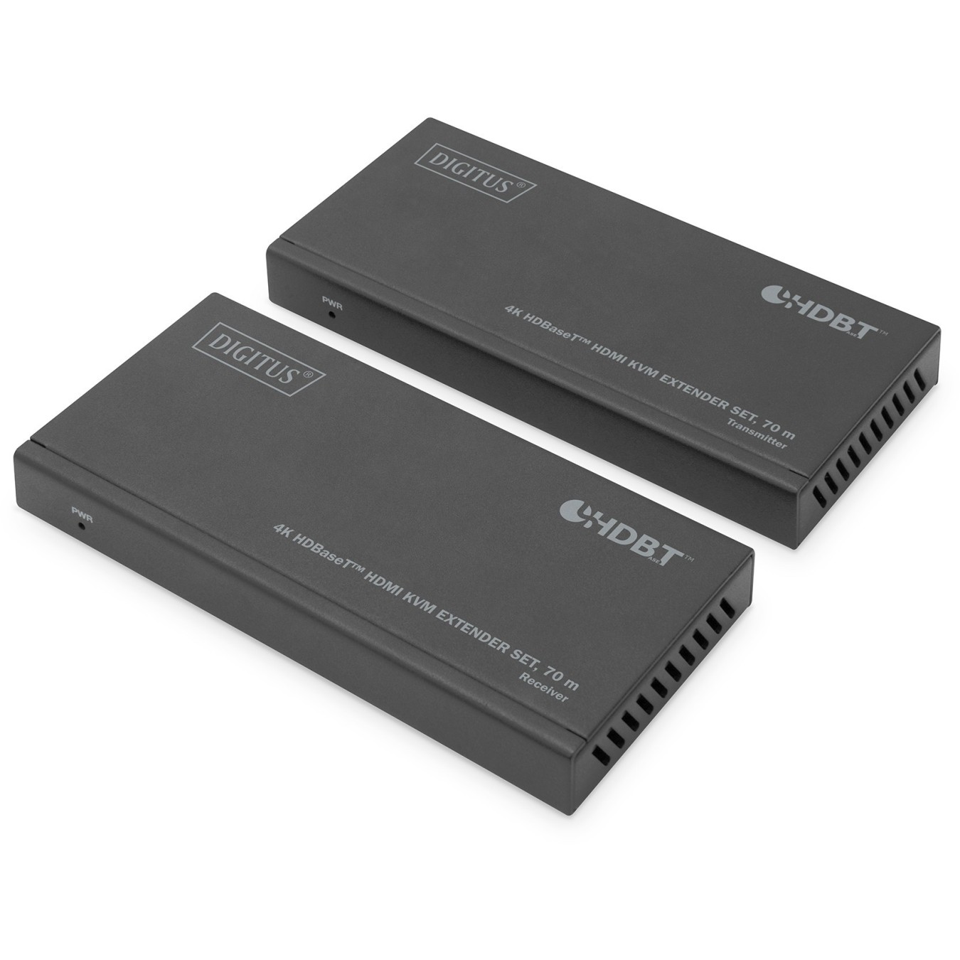 DIGITUS 4K HDBaseT 1x4 HDMI KVM Extender Set - 70 m - Black, Metal enclosure — Buy in Cyprus with Fast Delivery