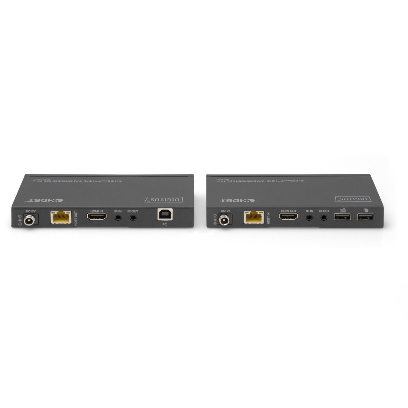 DIGITUS 4K HDBaseT 1x4 HDMI KVM Extender Set - 70 m - Black, Metal enclosure — Buy in Cyprus with Fast Delivery
