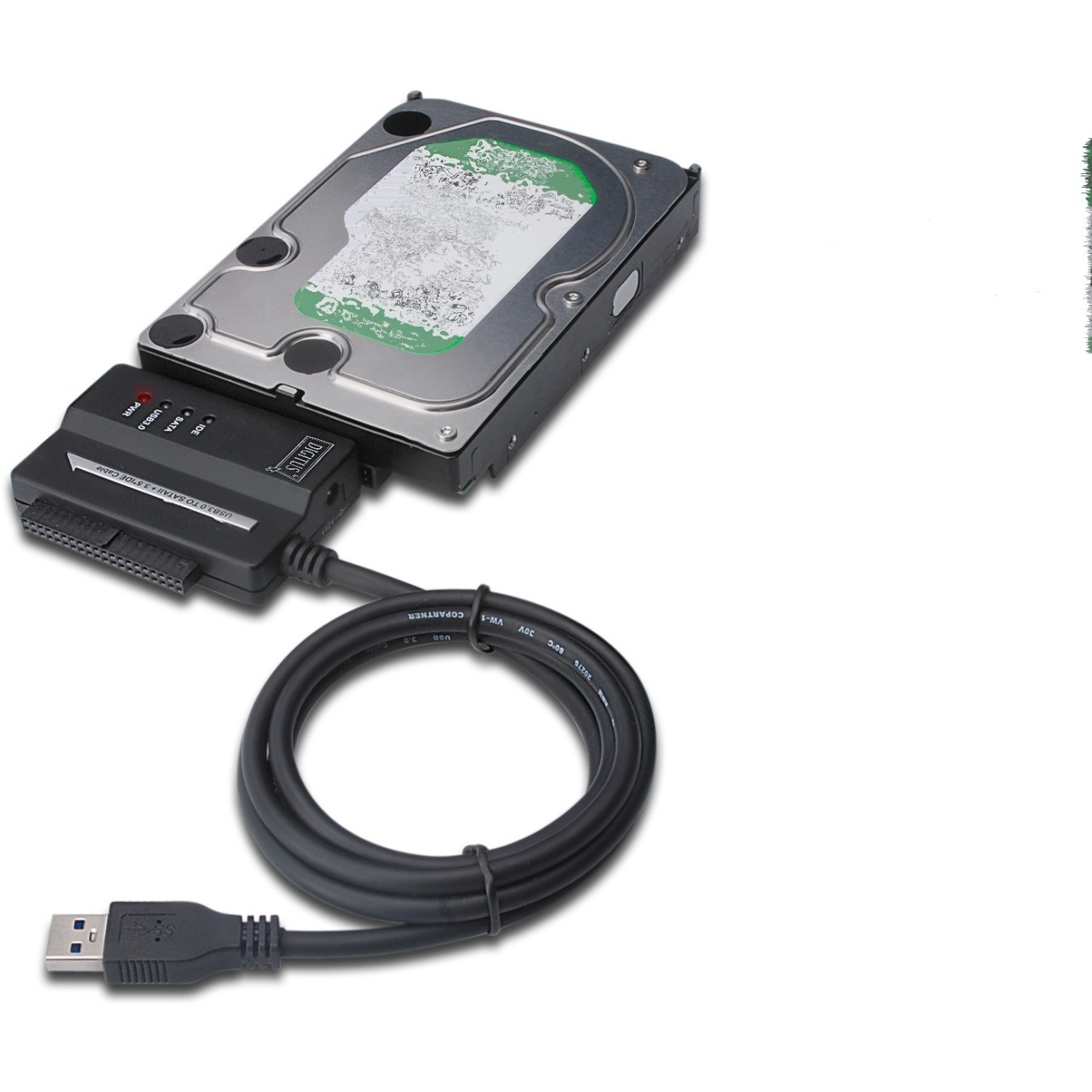 DIGITUS HDD-Adapterkabel USB3.0 - Characteristics (Black, USB 3.0, SATA II, IDE 3.5") — Buy in Cyprus with Fast Delivery