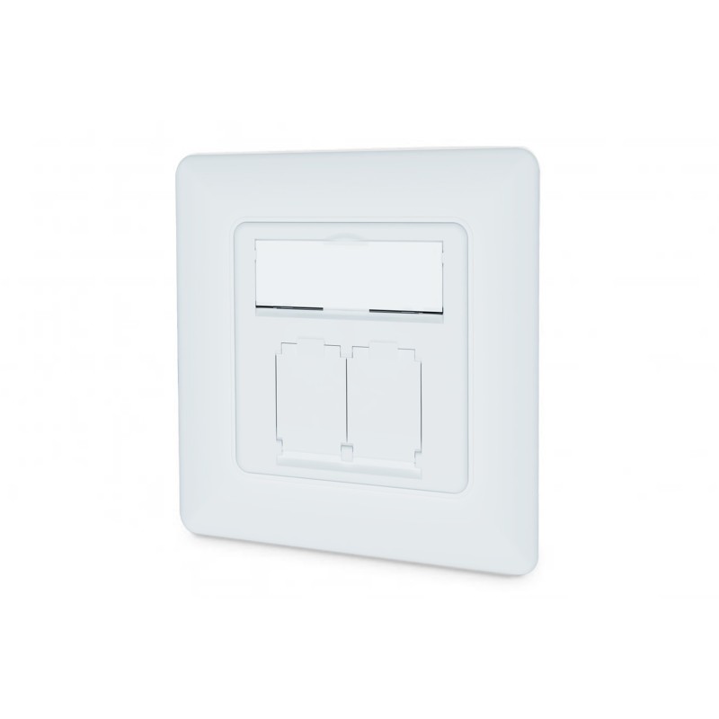 Buy DIGITUS Cat 6A Shielded Network Outlet 2x RJ45 - White in Cyprus, Nicosia, Limassol, Larnaka, Pafos