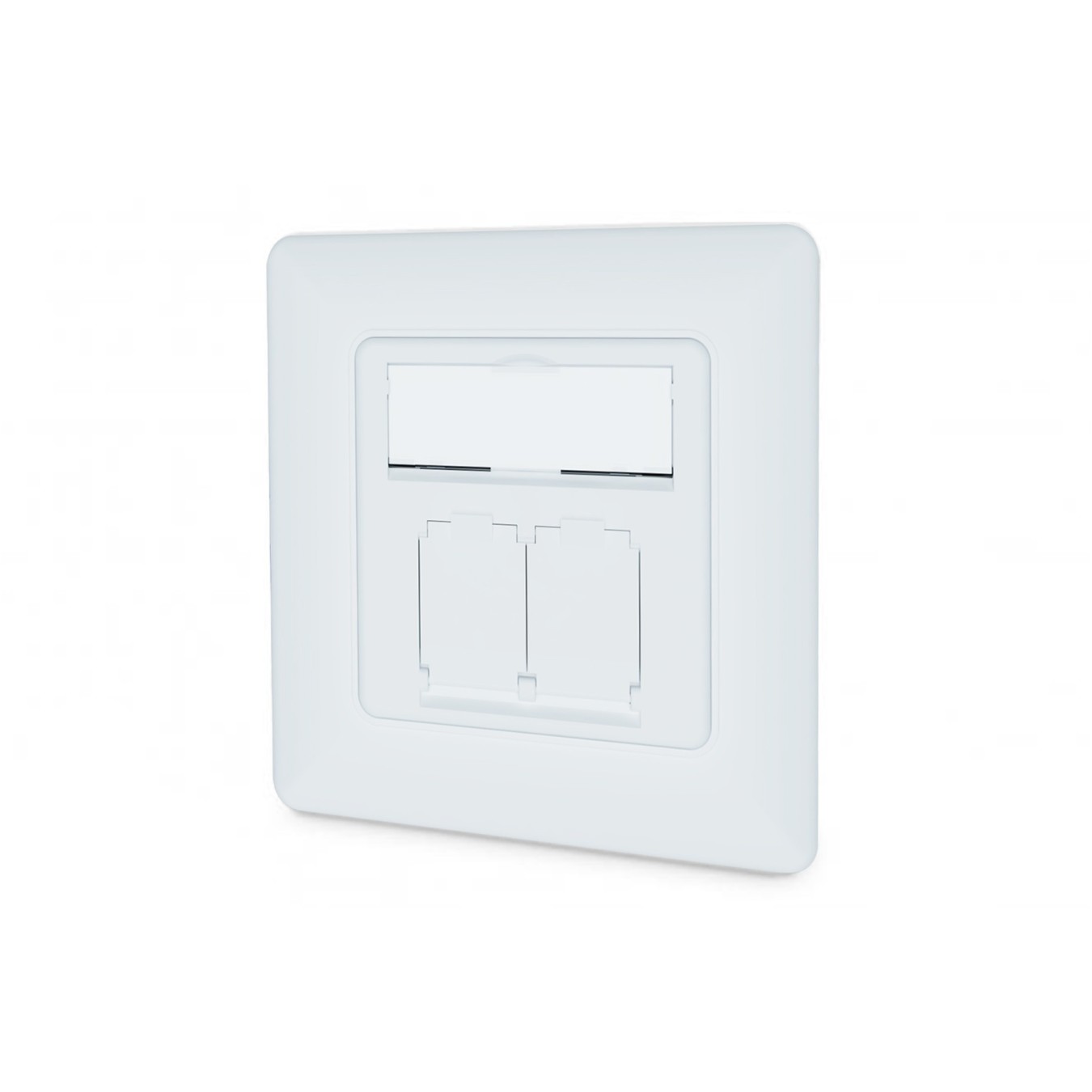 DIGITUS Cat 6A Shielded Network Outlet 2x RJ45 - White — Buy in Cyprus with Fast Delivery
