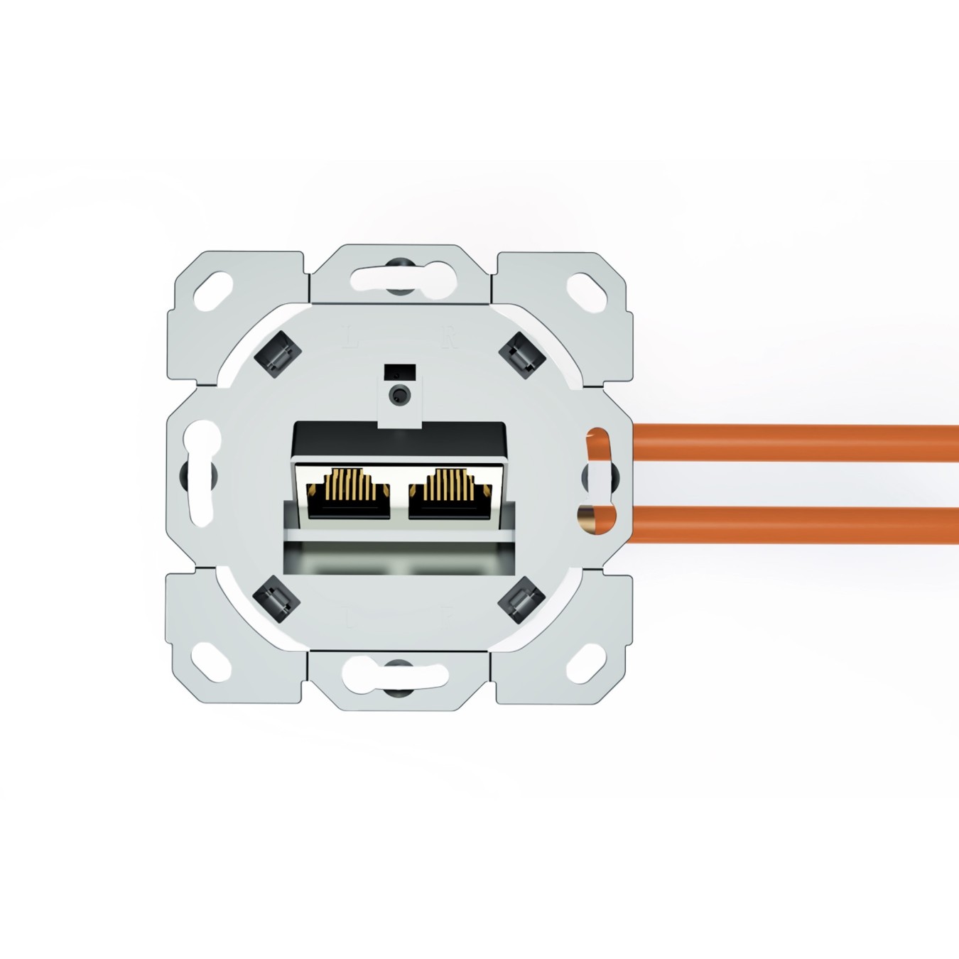 DIGITUS Cat 6A Shielded Network Outlet 2x RJ45 - White — Buy in Cyprus with Fast Delivery