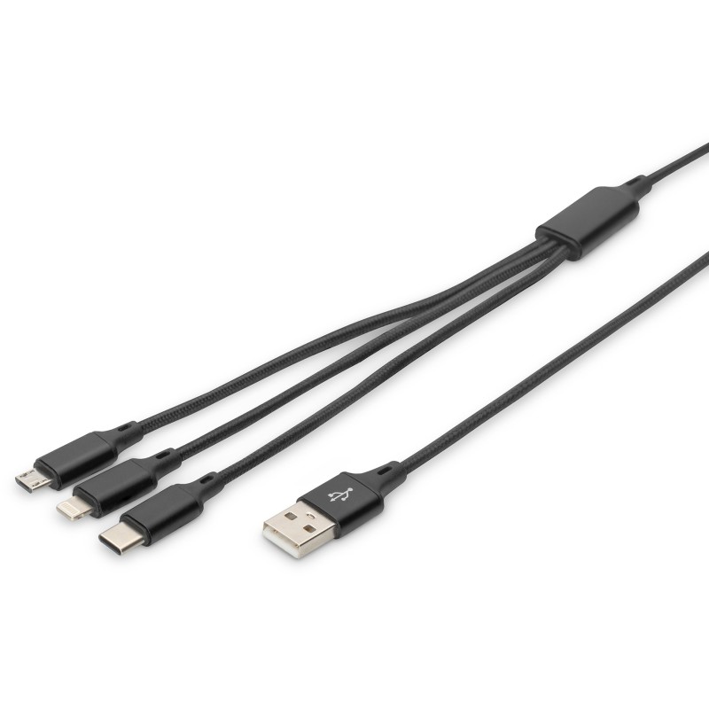 Buy DIGITUS LAK 3in1 USB-A/Lightning/MicroUSB to USB-C Cable - 1 m - Black in Cyprus, Nicosia, Limassol, Larnaka, Pafos