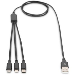 Buy DIGITUS LAK 3in1 USB-A/Lightning/MicroUSB to USB-C Cable - 1 m - Black in Cyprus, Nicosia, Limassol, Larnaka, Pafos