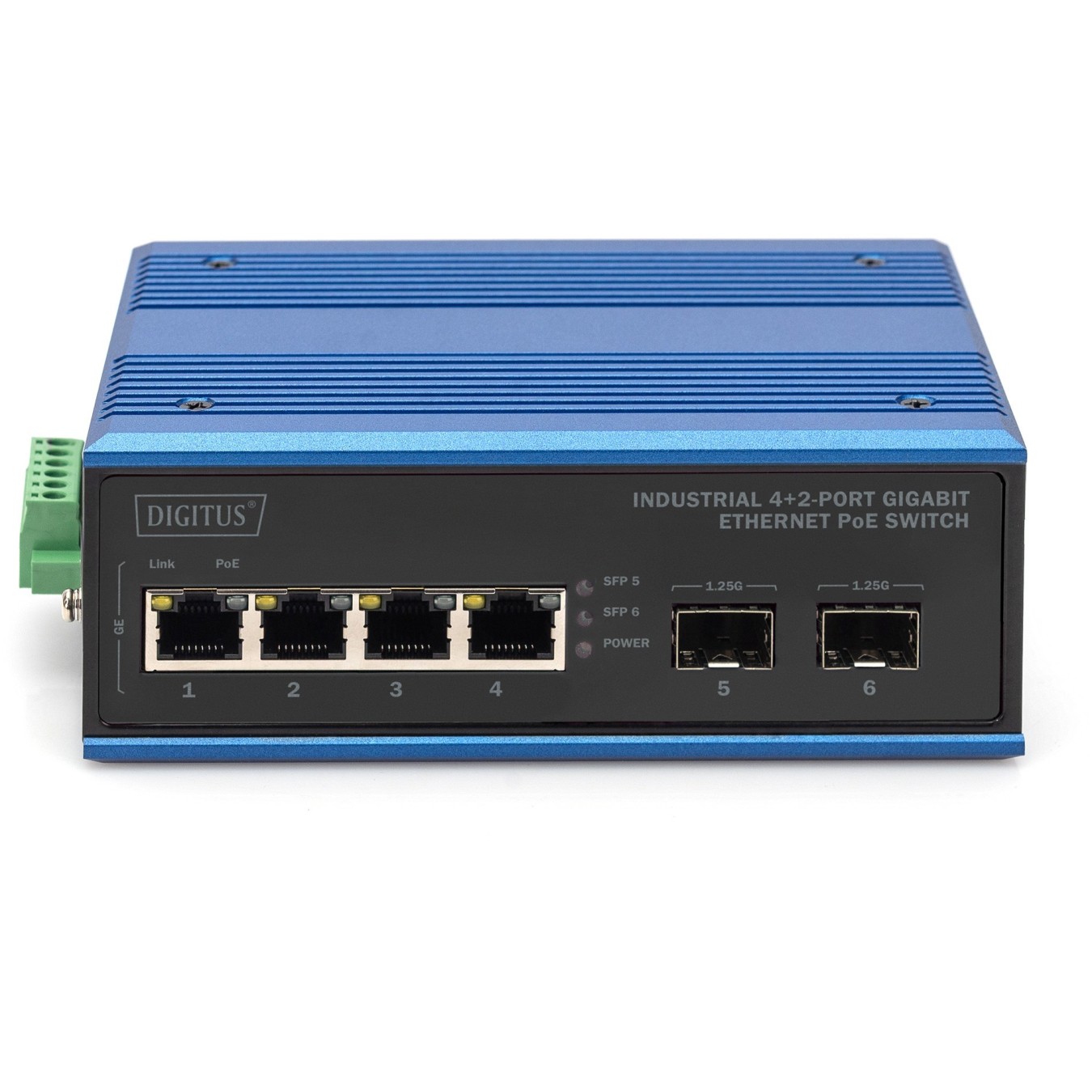 Digitus 4+2P Industrial Gigabit Ethernet PoE Switch - 61-130 W PoE Budget, Gigabit Ports — Buy in Cyprus with Fast Delivery