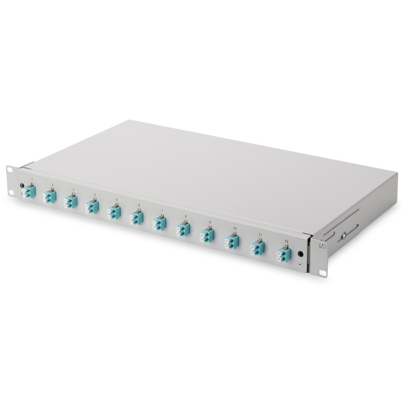Buy DIGITUS Fiber Optic Splice Box 1U - Gray (12x LC OM3) in Cyprus, Nicosia, Limassol, Larnaka, Pafos