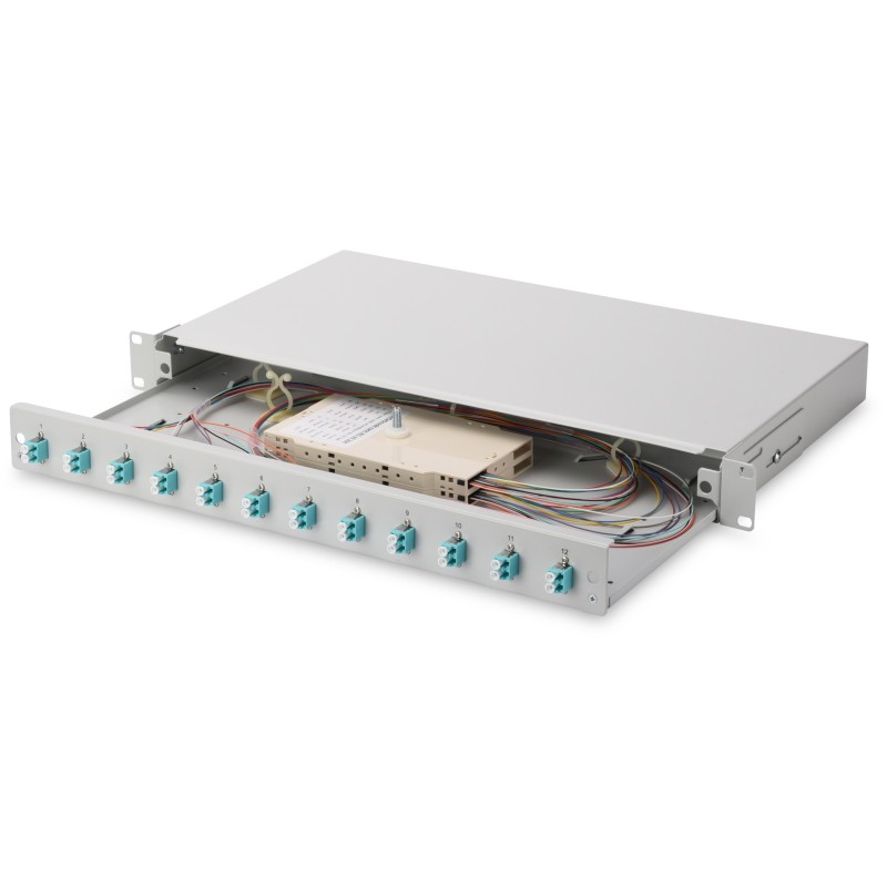 Buy DIGITUS Fiber Optic Splice Box 1U - Gray (12x LC OM3) in Cyprus, Nicosia, Limassol, Larnaka, Pafos