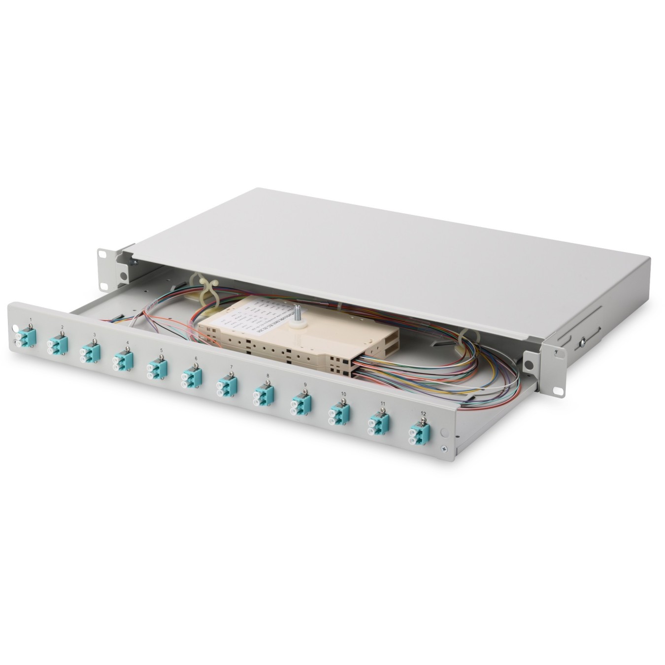 DIGITUS Fiber Optic Splice Box 1U - Gray (12x LC OM3) — Buy in Cyprus with Fast Delivery