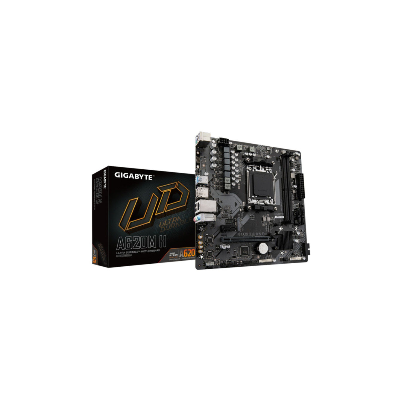 Gigabyte GA-A620M H - AM5 Micro-ATX Motherboard, AMD A620, DDR5, Up to 96GB, Brown — Buy in Cyprus with Fast Delivery