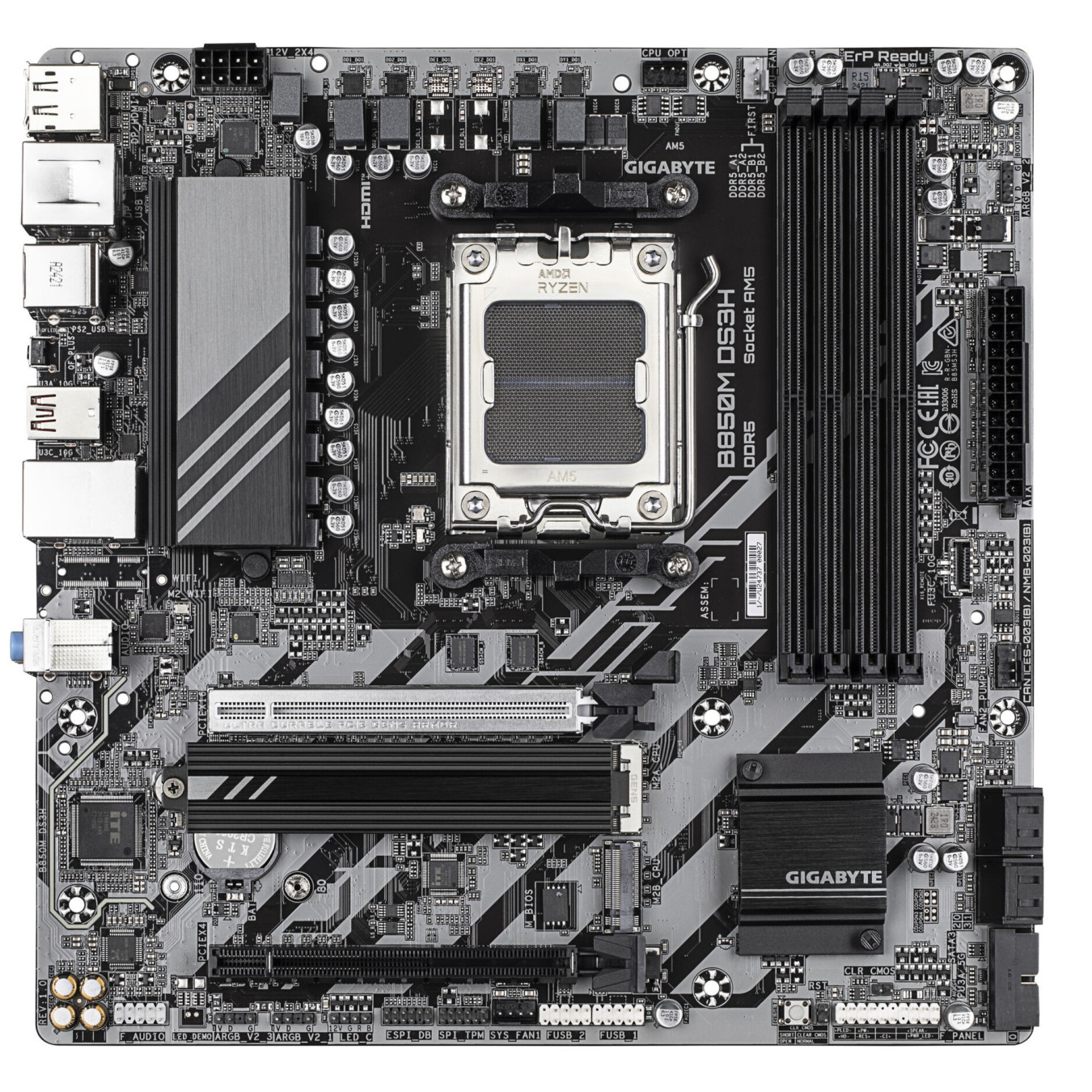 Gigabyte GA-B850M DS3H - AM5 Micro-ATX Motherboard, DDR5, Up to 256GB, PCIe 5.0, 2x M.2, 2.5Gb LAN