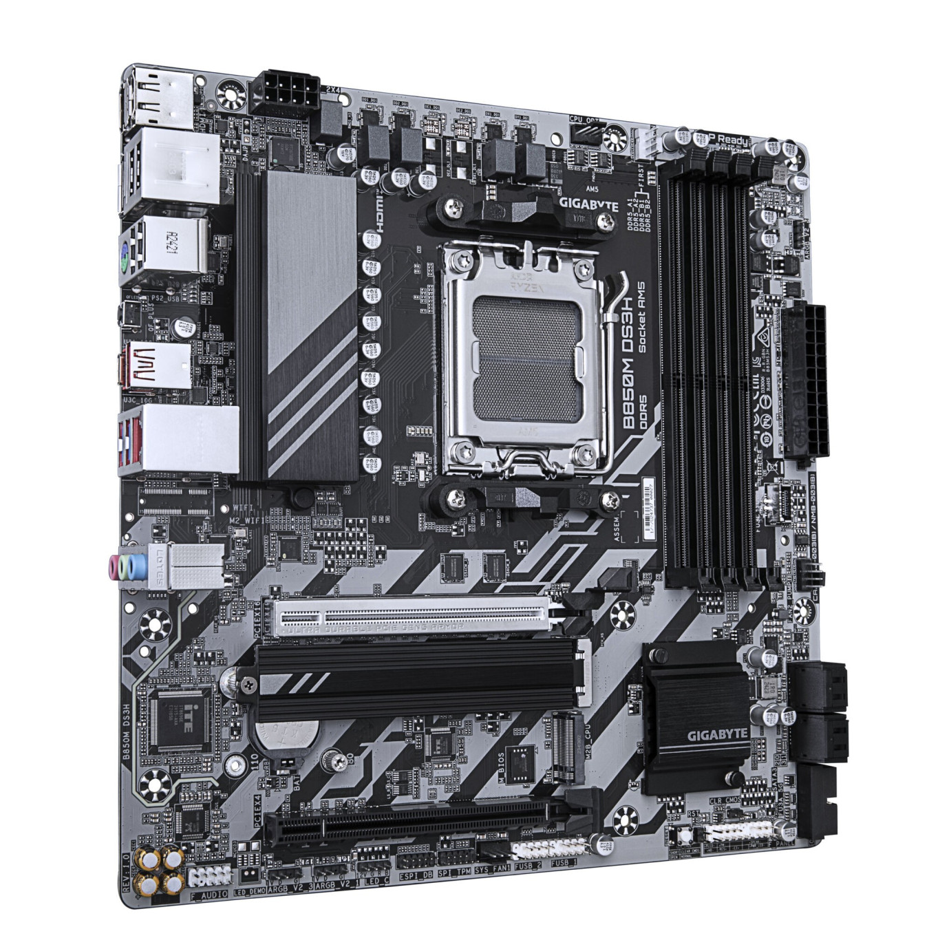 Gigabyte GA-B850M DS3H - AM5 Micro-ATX Motherboard, DDR5, Up to 256GB, PCIe 5.0, 2x M.2, 2.5Gb LAN