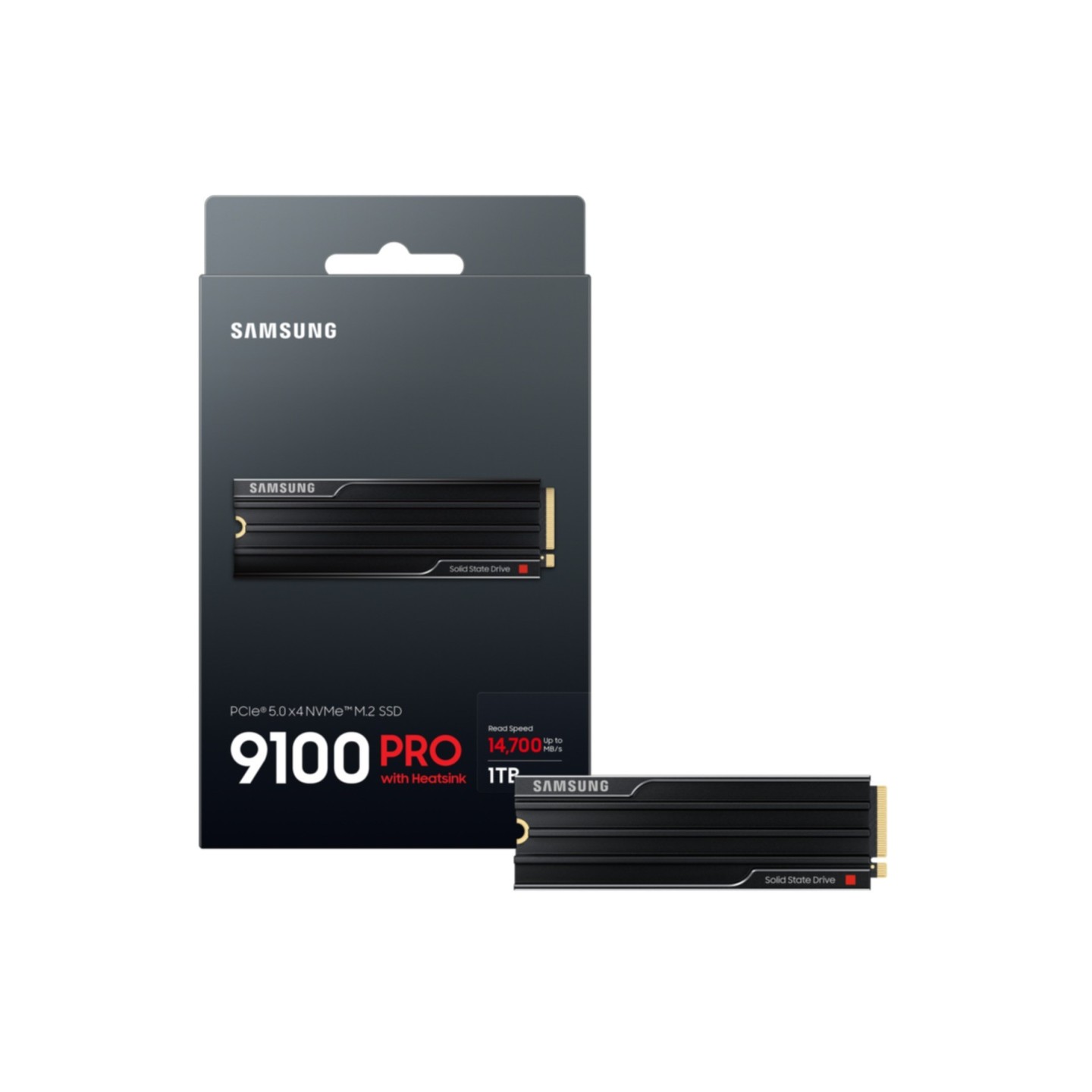 Samsung 9100 Pro 1TB M.2 2280 NVMe SSD (Heatsink) - PCIe 5.0 x4 14700 MB/s - MZ-VAP1T0CW (Boxed)