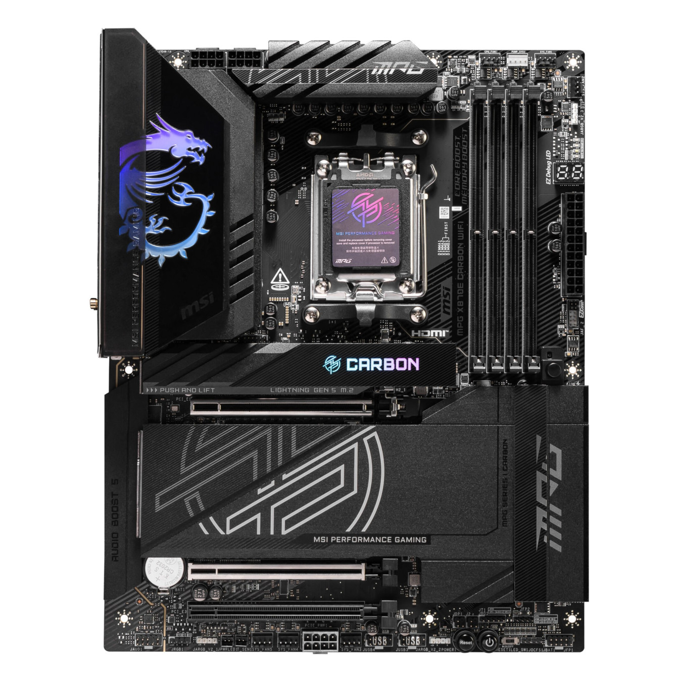 MSI MPG X870E Carbon WiFi – AM5 ATX Motherboard DDR5 256GB 4x M.2 | Armenius Store