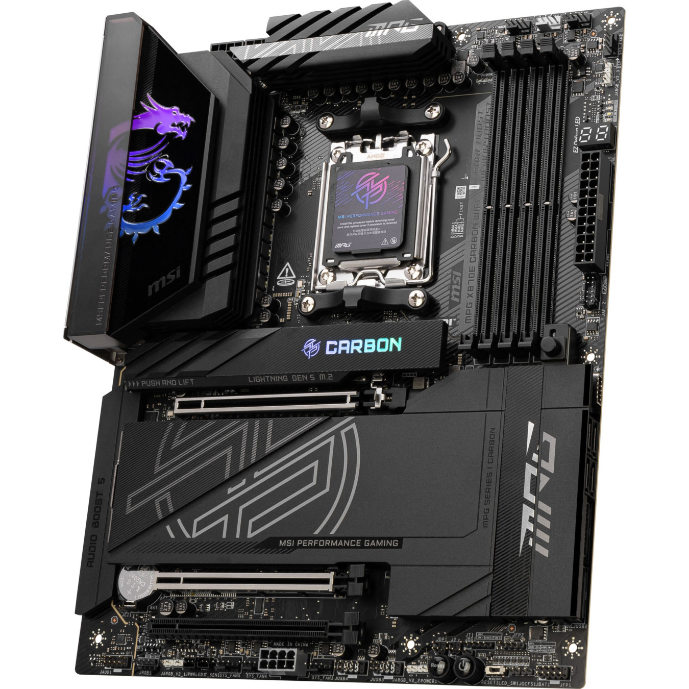 MSI MPG X870E Carbon WiFi – AM5 ATX Motherboard DDR5 256GB 4x M.2 | Armenius Store