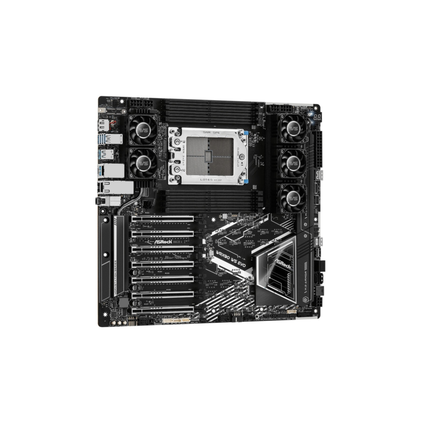 ASRock WRX90 WS EVO - sTR5 EEB Motherboard - DDR5, 8x DIMM (up to 7600MHz), 10Gb LAN, 2x M.2, 4x SATA, Black