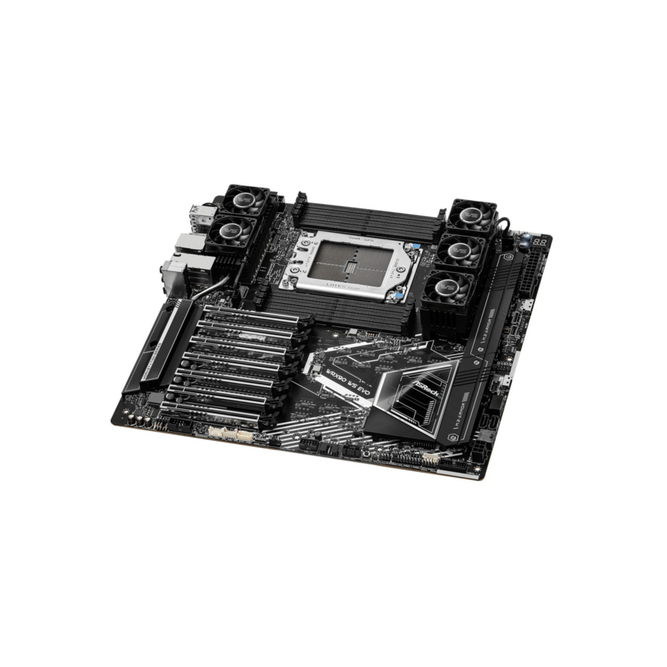 ASRock WRX90 WS EVO - sTR5 EEB Motherboard - DDR5, 8x DIMM (up to 7600MHz), 10Gb LAN, 2x M.2, 4x SATA, Black