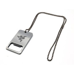 Buy Razer Bottle Opener - Stainless Steel Dog Tag with Chain - Gamer Gift in Cyprus, Nicosia, Limassol, Larnaka, Pafos