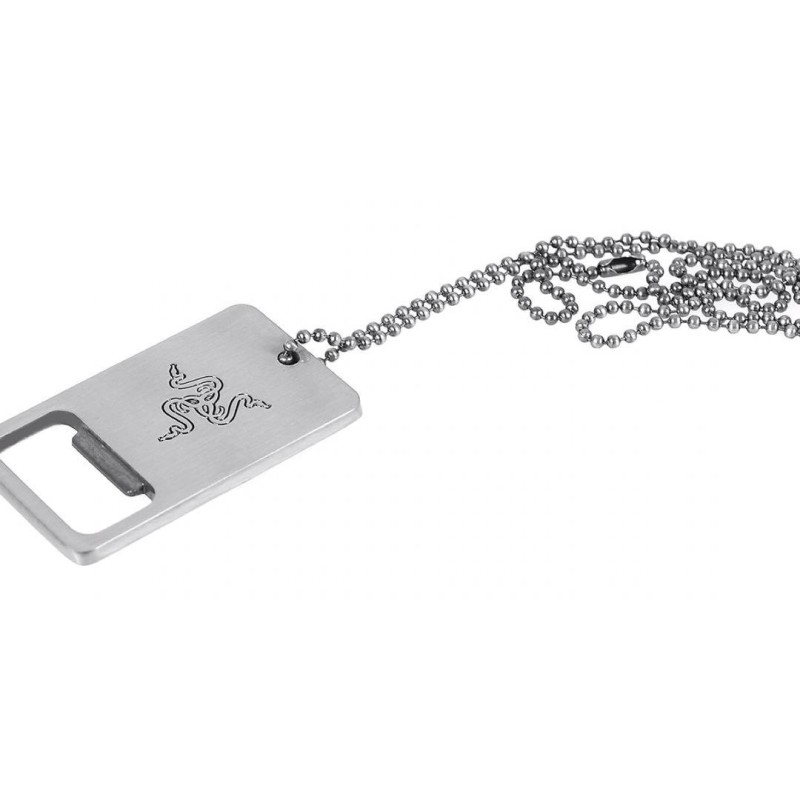Buy Razer Bottle Opener - Stainless Steel Dog Tag with Chain - Gamer Gift in Cyprus, Nicosia, Limassol, Larnaka, Pafos