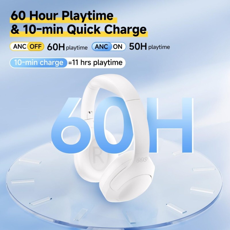 Buy QCY H3 Lite Headset White - H3 Lite - ANC, 40mm Drivers, 68ms Latency, 60h B... in Cyprus, Nicosia, Limassol, Larnaka, Pafos