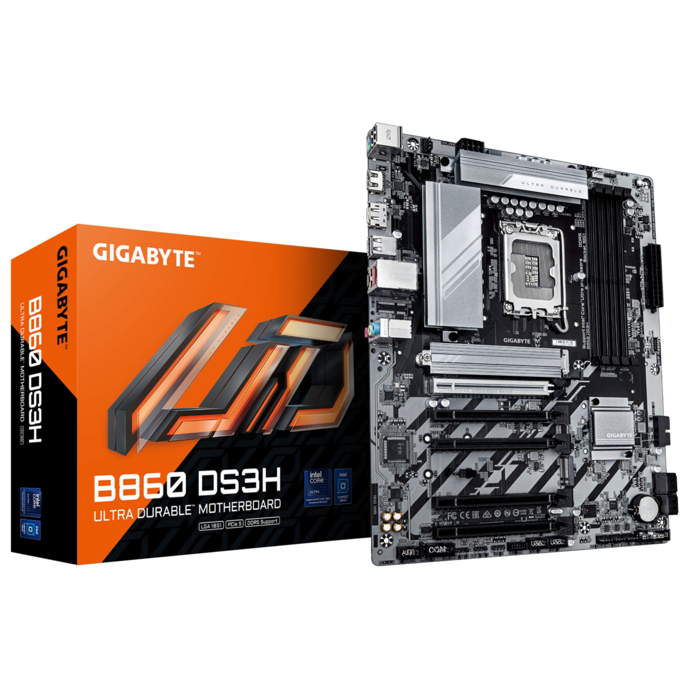 GIGABYTE GA-B860 DS3H - ATX Motherboard | LGA 1851 Socket, DDR5 up to 256GB, 4 DIMMs, Dual-Channel