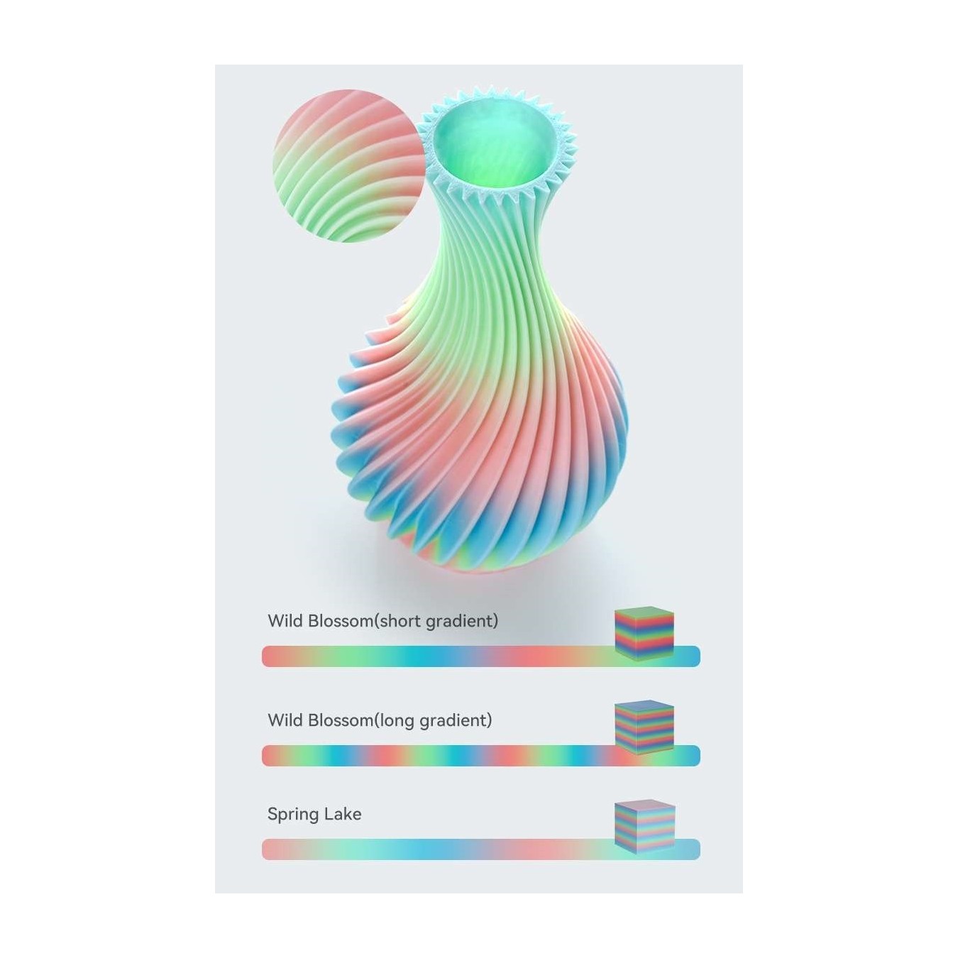 Creality Hyper PLA Rainbow Spring Lake Filament - Rainbow, 1.75mm, 1kg (PLA) — Buy in Cyprus with Fast Delivery