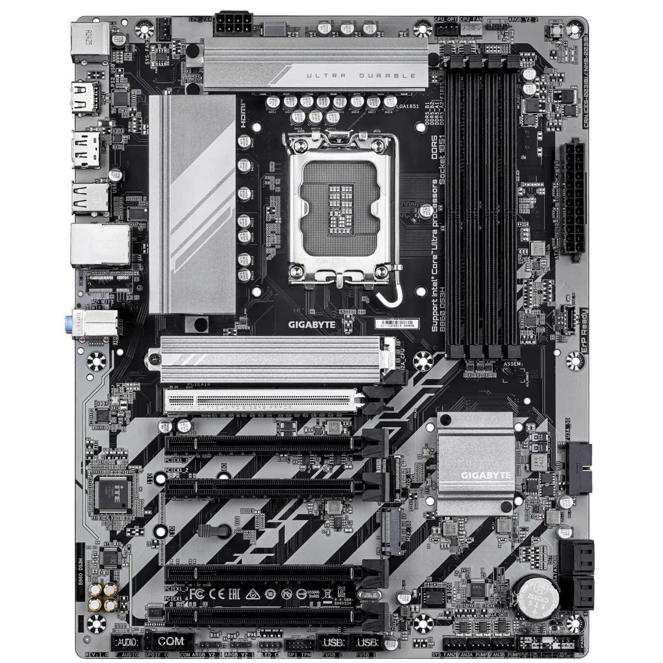 GIGABYTE GA-B860 DS3H - ATX Motherboard | LGA 1851 Socket, DDR5 up to 256GB, 4 DIMMs, Dual-Channel