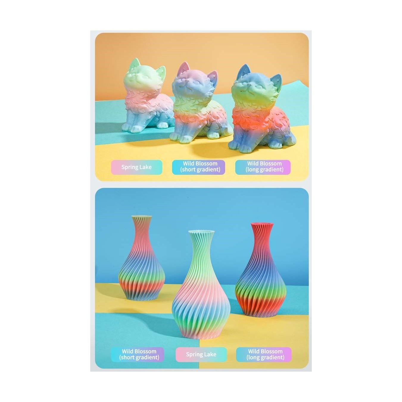 Creality Hyper PLA Rainbow Spring Lake Filament - Rainbow, 1.75mm, 1kg (PLA) — Buy in Cyprus with Fast Delivery