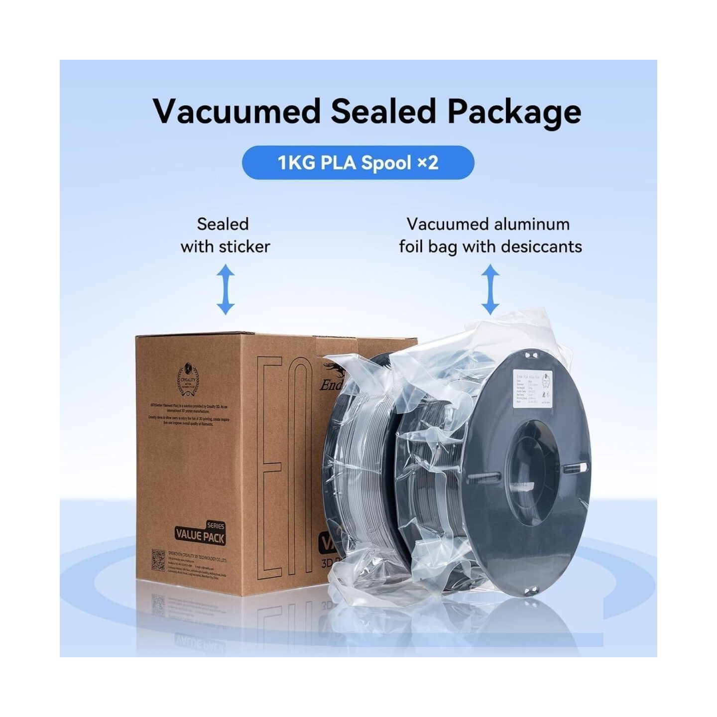 Creality EN-PLA Value Pack - 3301010476 - Black, 1.75mm PLA filament, four spools (4x spools) 4kg