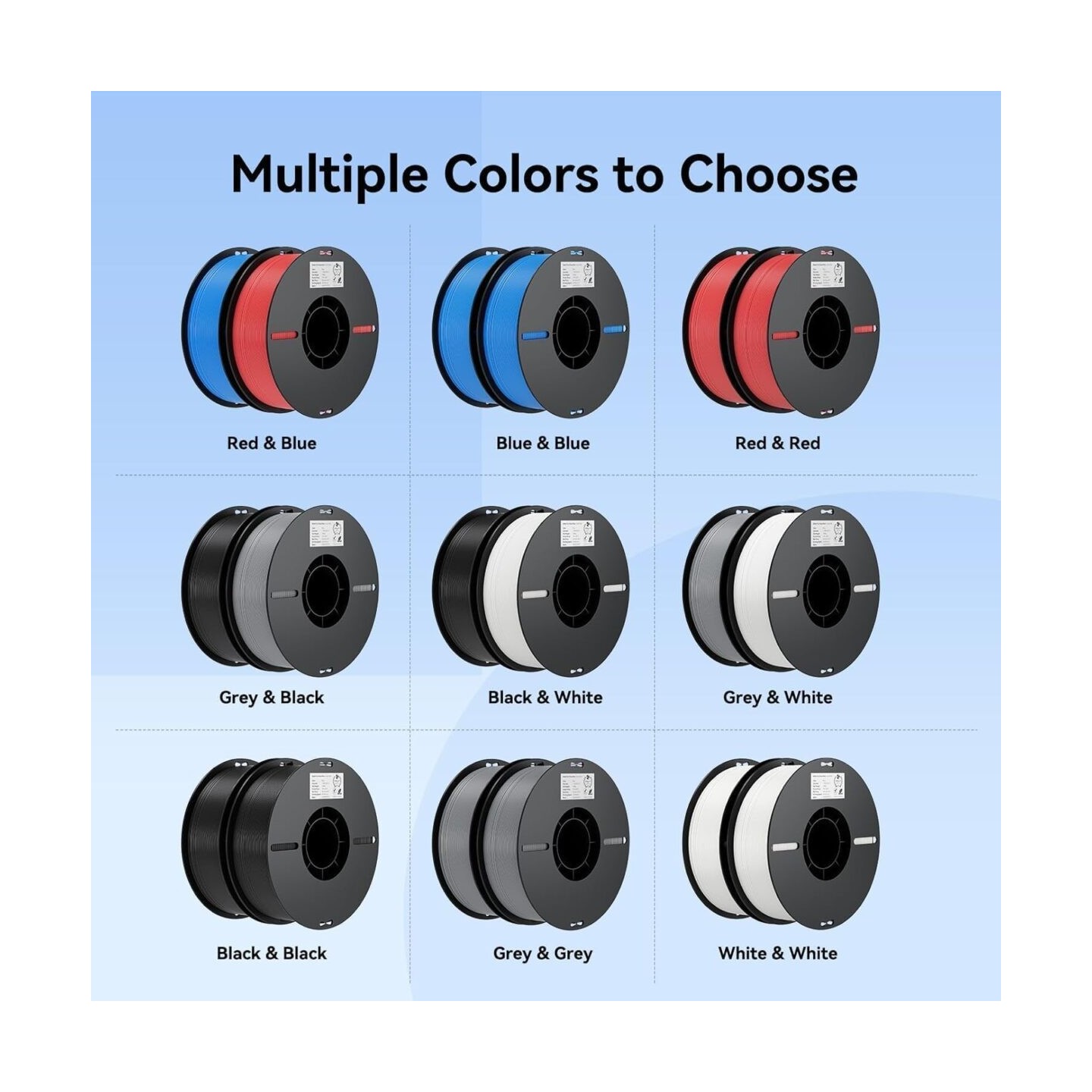 Creality EN-PLA Value Pack - 3301010476 - Black, 1.75mm PLA filament, four spools (4x spools) 4kg