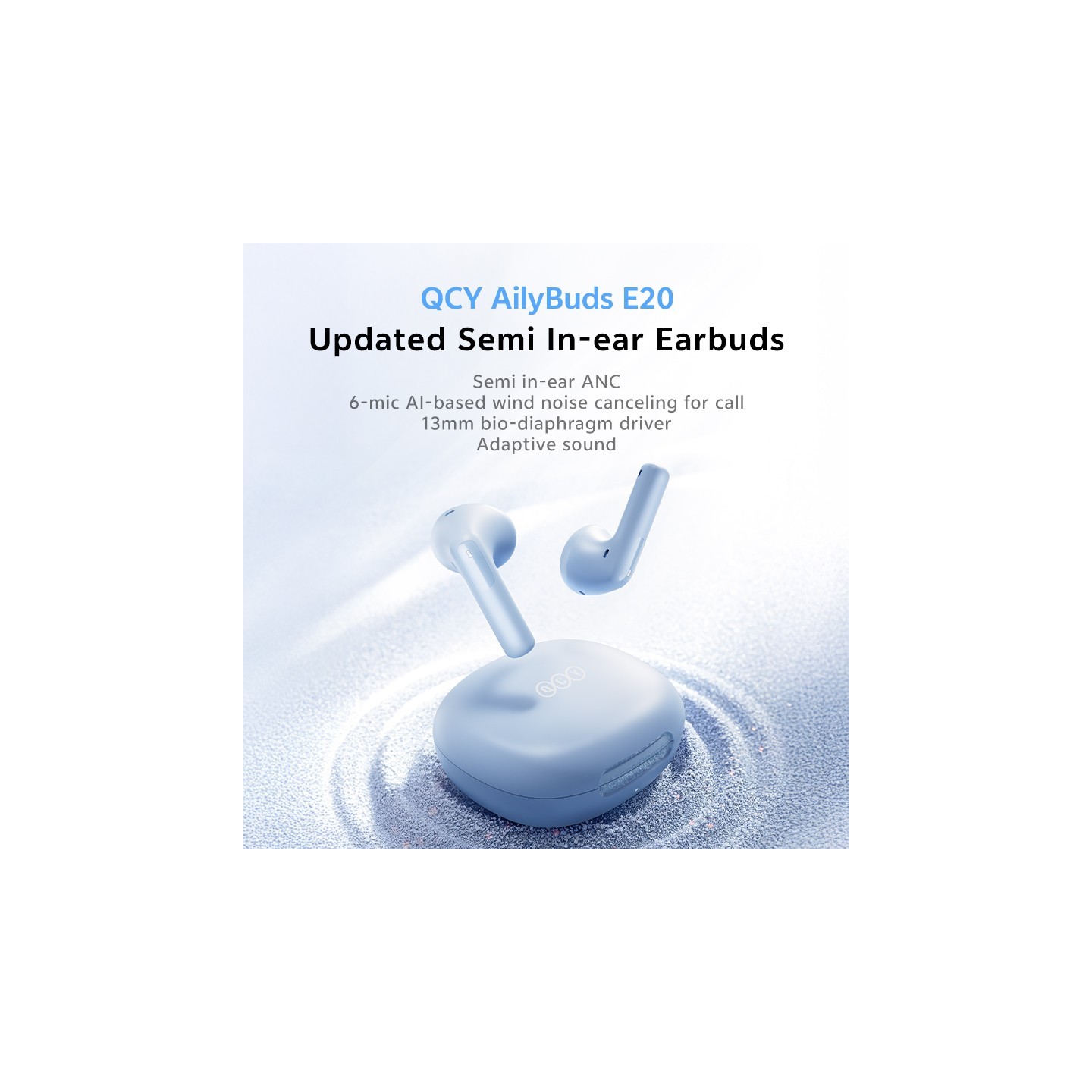 QCY AilyBuds E20 White - E20 - Hybrid ANC, TWS, 13mm Driver, IPX4, BT5.4, 35h — Buy in Cyprus with Fast Delivery
