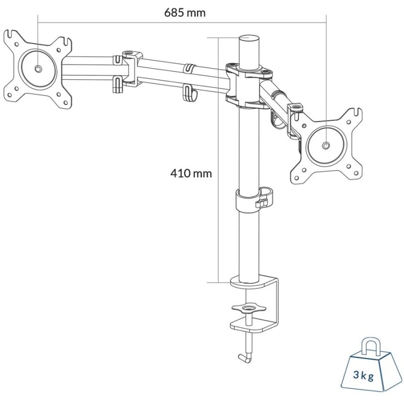 Buy Arctic Z2 Basic - Z2 Basic - Dual Monitor Arm, Desk Clamp in Cyprus, Nicosia, Limassol, Larnaka, Pafos
