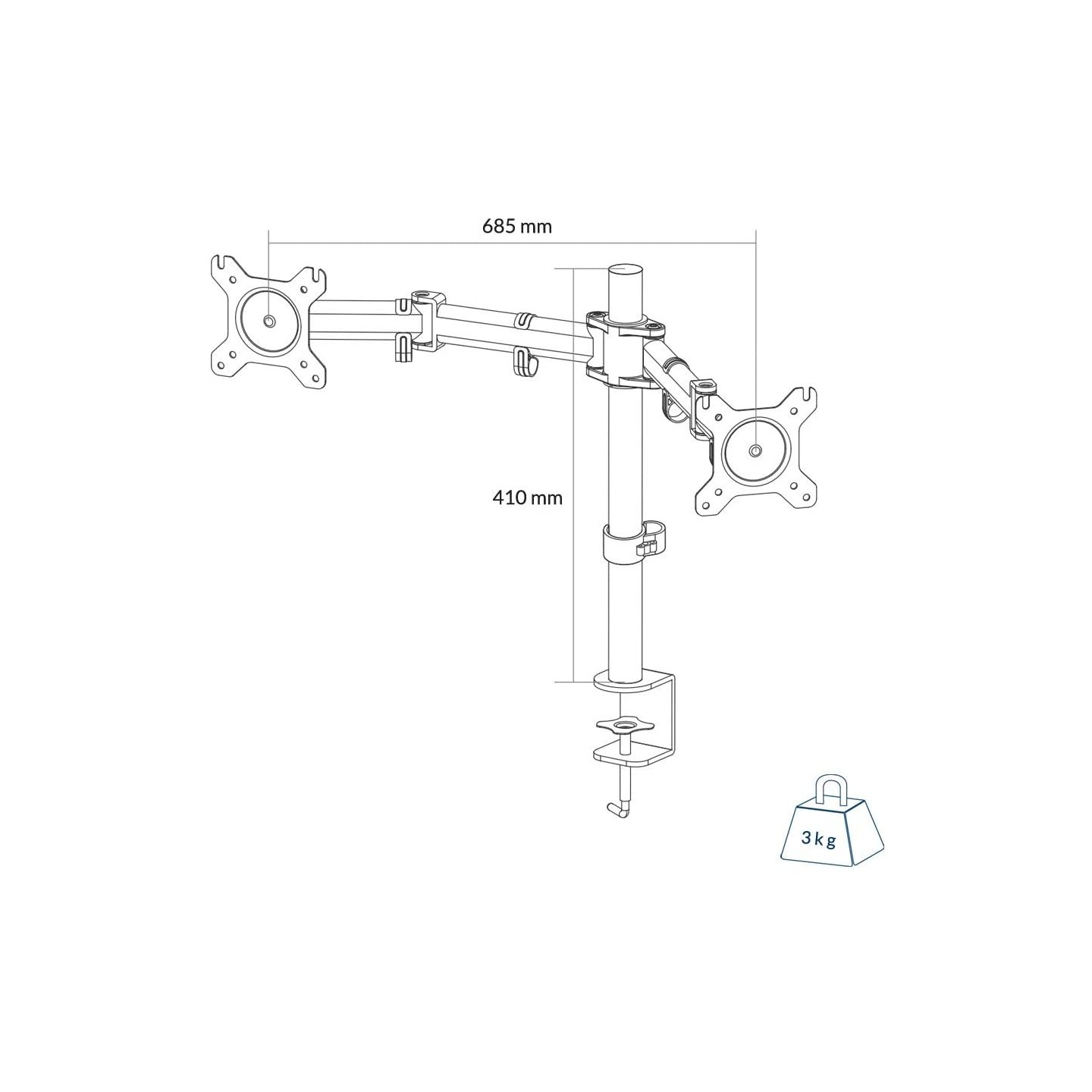 Arctic Z2 Basic Dual Monitor Arm - Desk Clamp Mount (Boxed) — Buy in Cyprus with Fast Delivery
