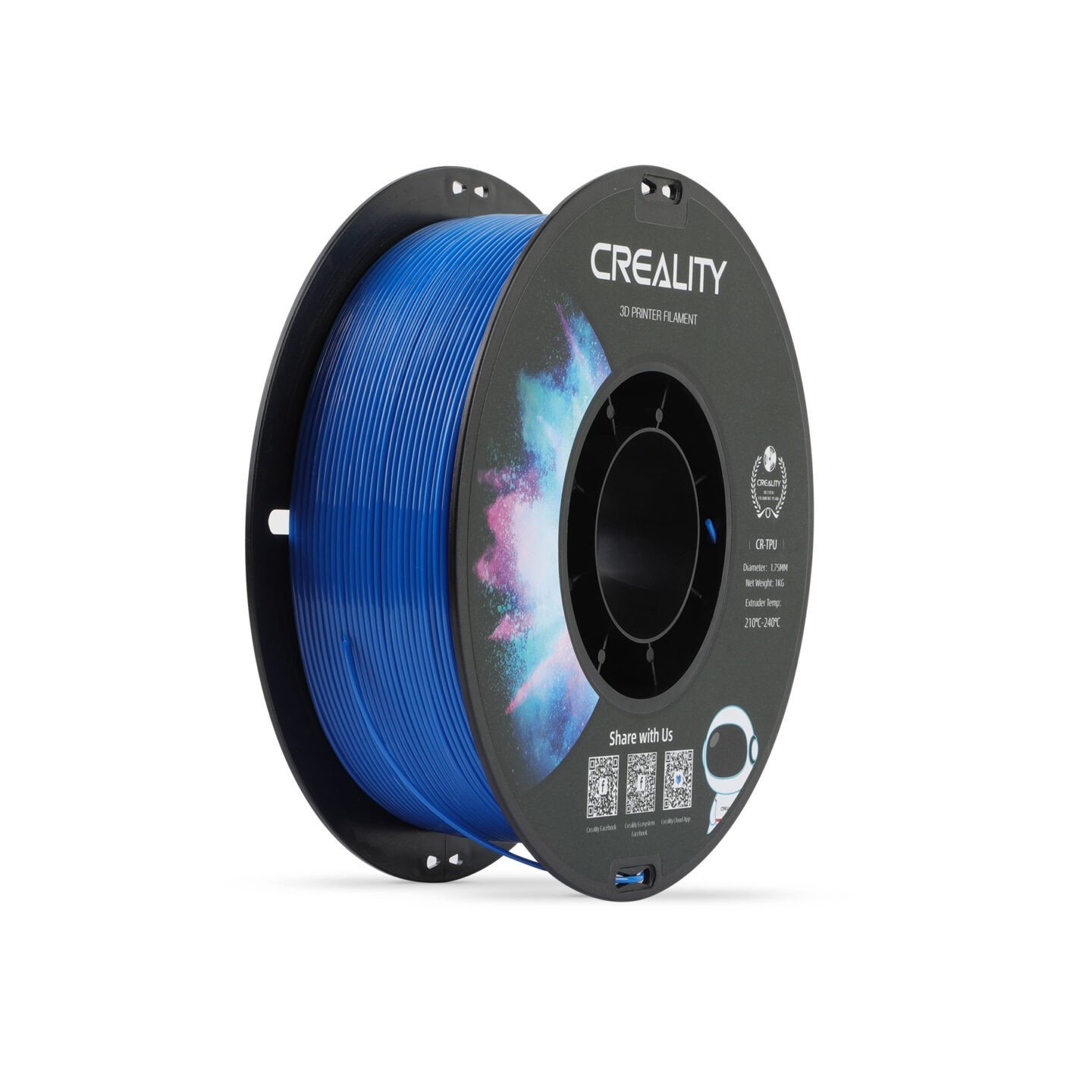 Creality CR-TPU Blue Filament - 3301040039 - Blue, 1.75mm, 1kg, Shore 95A — Buy in Cyprus with Fast Delivery