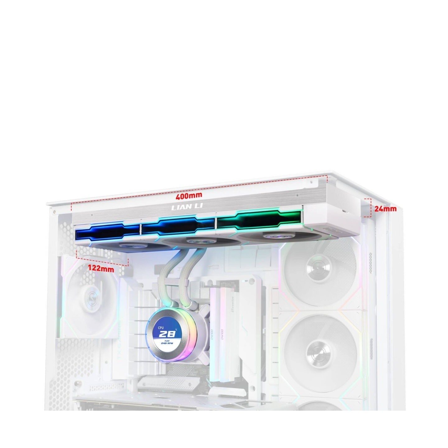 Lian Li HydroShift II LCD-C 360CL White - 360mm AIO LCD 2.1in UNI FAN CL (Boxed) — Buy in Cyprus with Fast Delivery