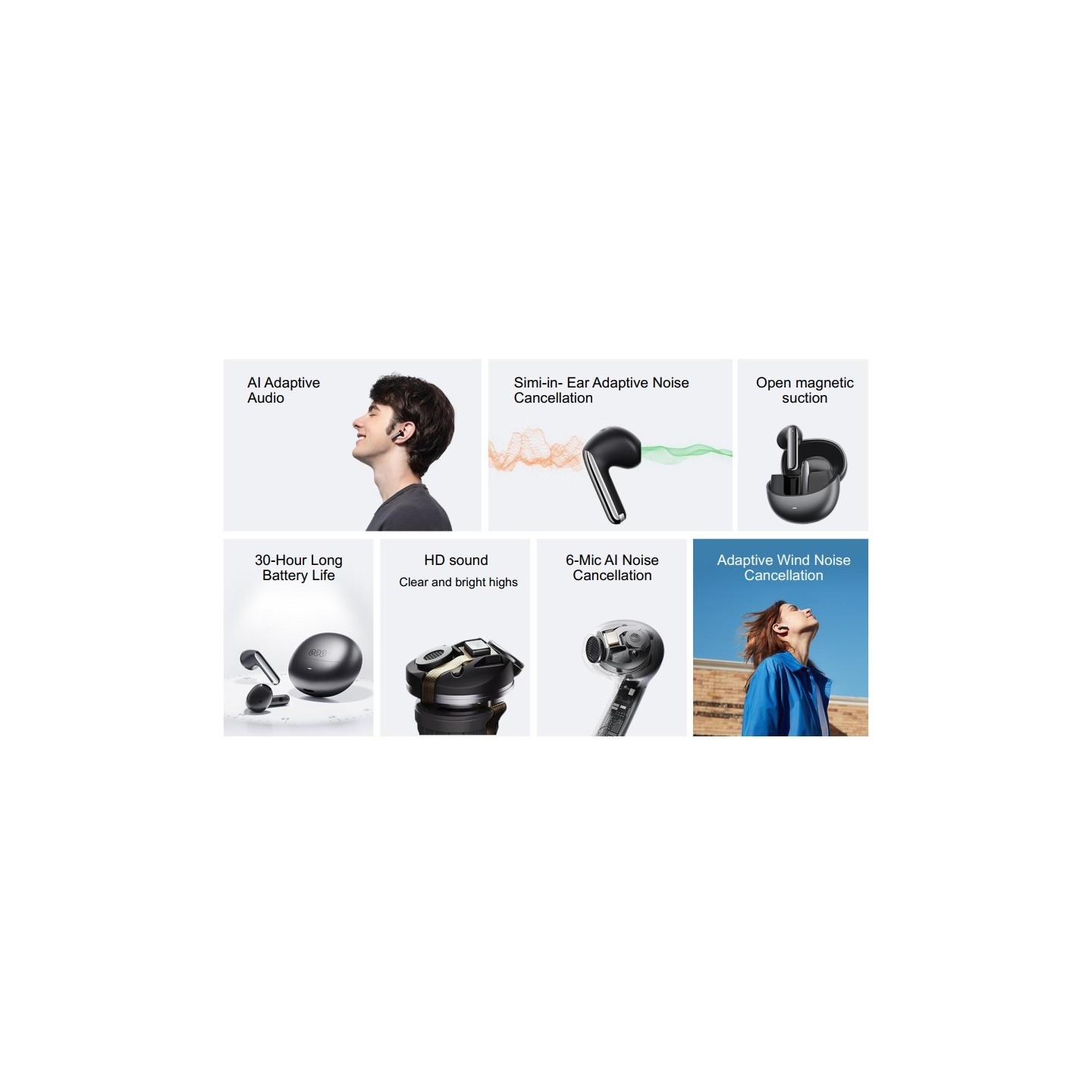 QCY AilyBuds Pro - Black - ANC, TWS, LDAC, 6 mic, A.I. Noise Cancel — Buy in Cyprus with Fast Delivery