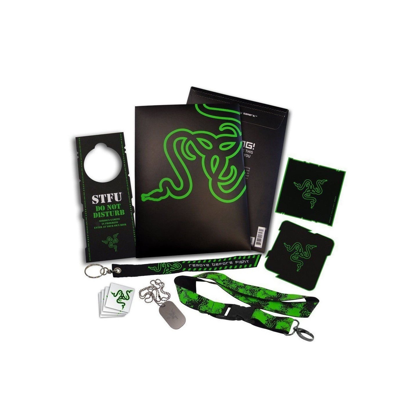 Razer LEET PACK - v3 - Coasters, Lanyard, Pins, Stickers, Tattoos & Metal Dog Tag Chain — Buy in Cyprus with Fast Delivery
