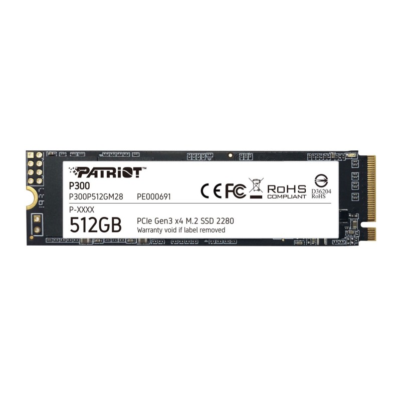 Buy Patriot P300 NVMe SSD - P300P512GM28 - 512GB M.2 2280 PCIe 3.0 x4 (NVMe 1.3) in Cyprus, Nicosia, Limassol, Larnaka, Pafos