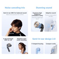 Buy QCY AilyBuds E20 Clear Blue - E20 - Hybrid ANC TWS Earbuds, 6 mics, 13mm dri... in Cyprus, Nicosia, Limassol, Larnaka, Pafos