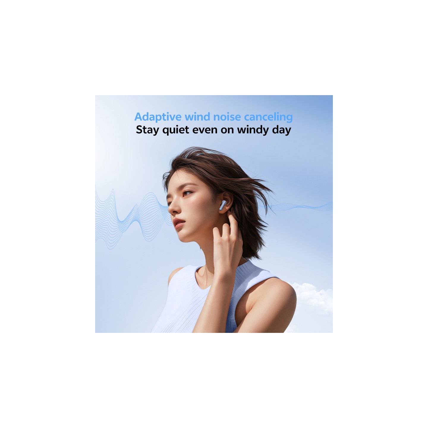 QCY AilyBuds E20 Clear Blue - E20 - Hybrid ANC TWS Earbuds, 6 mics, 13mm driver, IPX4, BT5.4, 35h